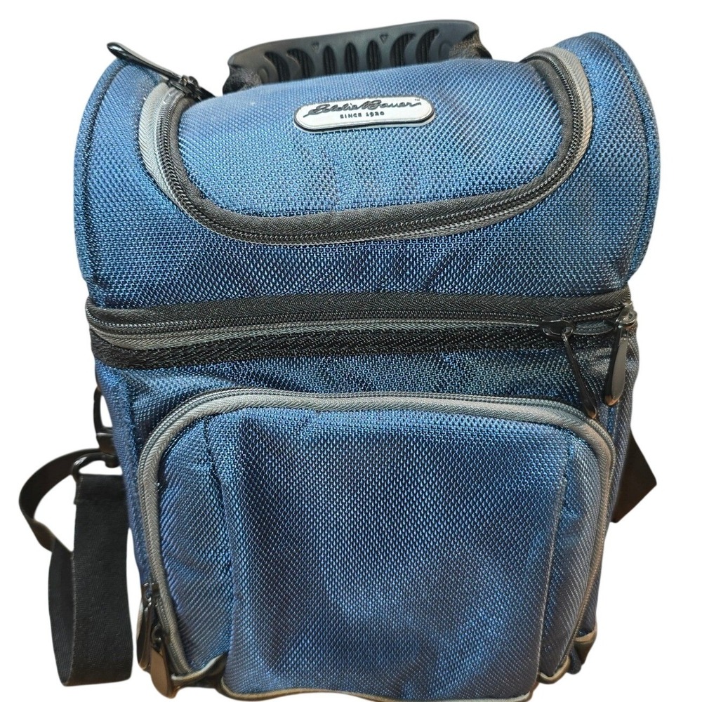 EDDIE BAUER Insulated Multi Compartment Zip Lunch Tote Bag 12x6x9 Vintage